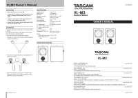 Tascam VL-M3 - Owners Manual 